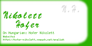 nikolett hofer business card